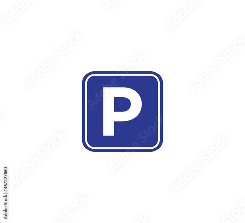 Parking sign icon vector logo design template