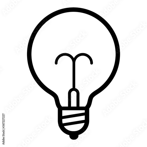 Lightbulb Flat Icon Isolated On White Background