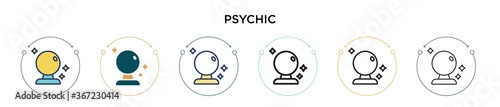 Psychic icon in filled, thin line, outline and stroke style. Vector illustration of two colored and black psychic vector icons designs can be used for mobile, ui, web