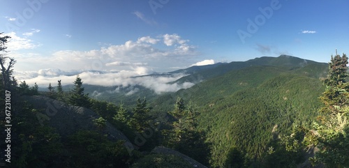 view from the mountain with clouds