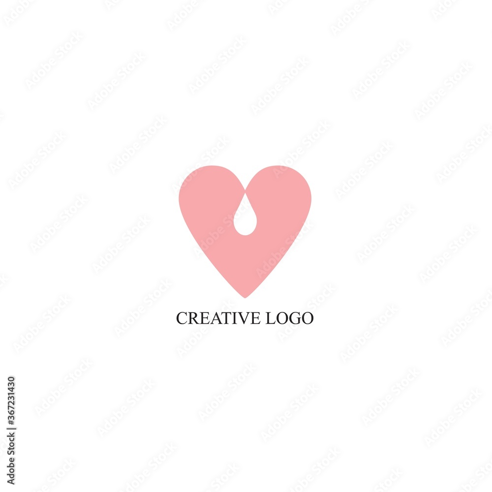 CREATIVE simple love logo design illustration vector