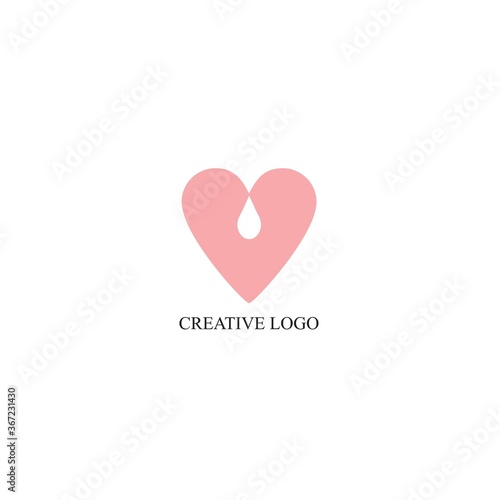 CREATIVE simple love logo design illustration vector