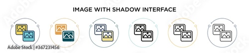 Image with shadow interface icon in filled, thin line, outline and stroke style. Vector illustration of two colored and black image with shadow interface vector icons designs can be used for mobile,