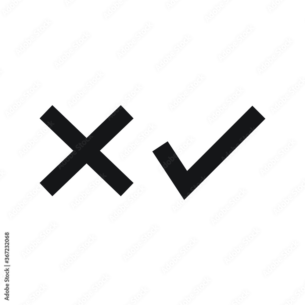 yes and no check mark