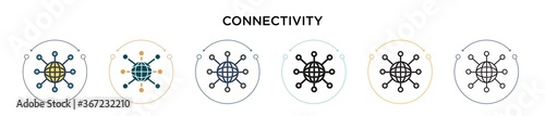 Connectivity icon in filled  thin line  outline and stroke style. Vector illustration of two colored and black connectivity vector icons designs can be used for mobile  ui  web
