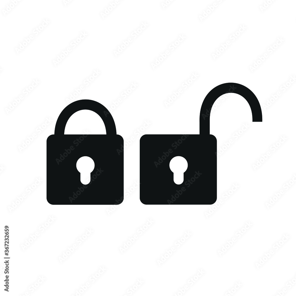 open and closed padlock icon open and closed padlock icon