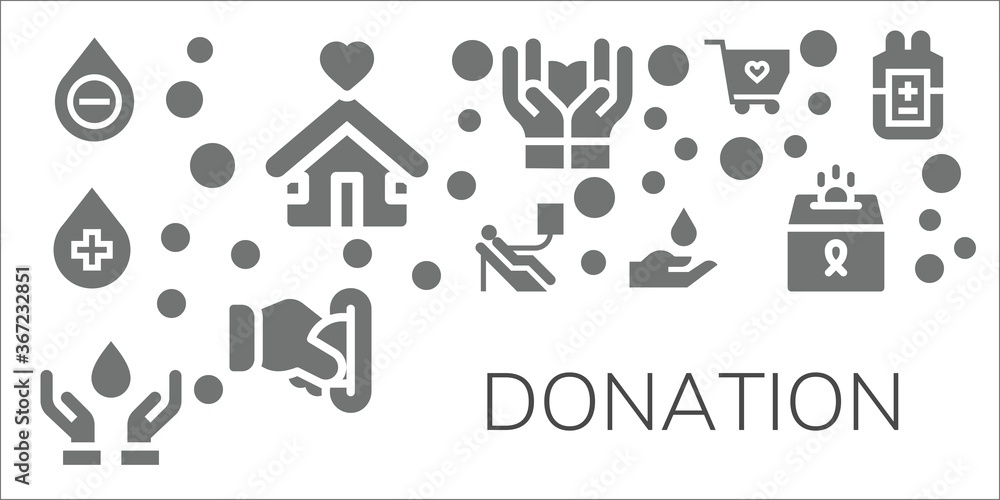 Modern Simple Set of donation Vector filled Icons