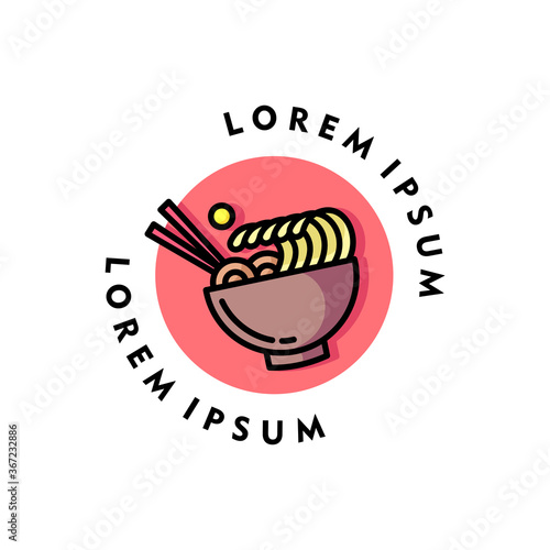 A BOWL OF NOODLE SUMMER THEMES LOGO