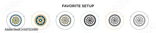 Favorite setup icon in filled, thin line, outline and stroke style. Vector illustration of two colored and black favorite setup vector icons designs can be used for mobile, ui, web