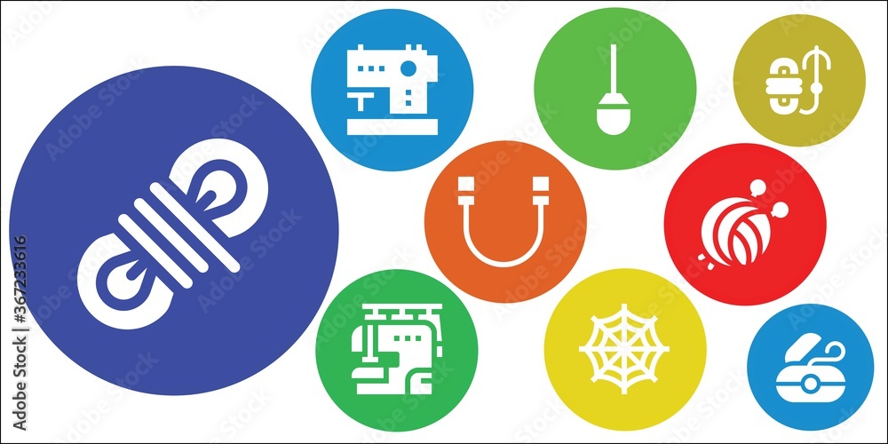 Modern Simple Set of thread Vector filled Icons Modern Simple Set of thread Vector filled Icons