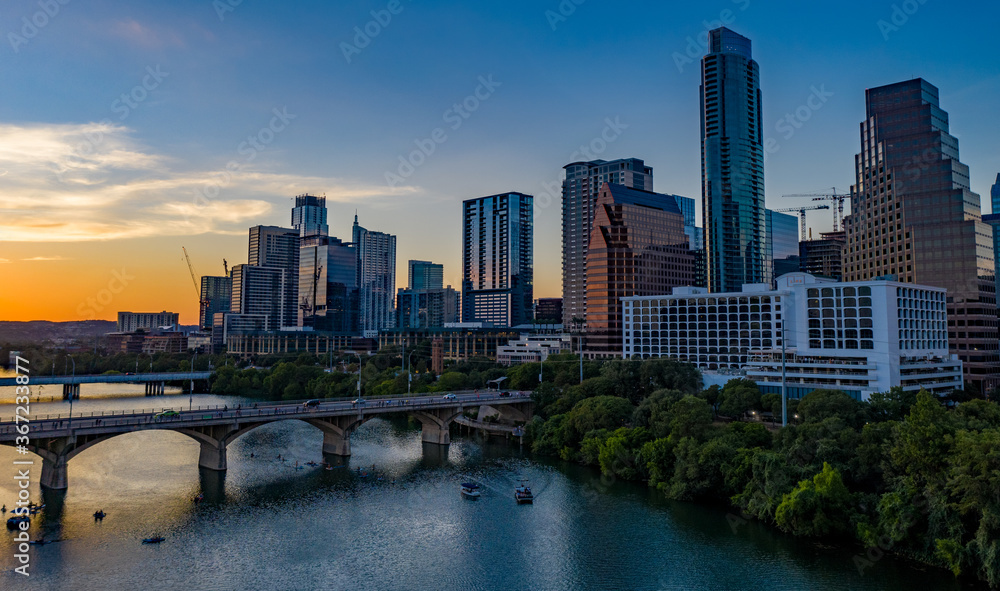Fototapeta premium Austin Texas Downtown Aerial