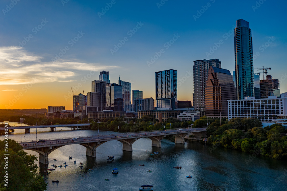 Naklejka premium Austin Texas Downtown Aerial