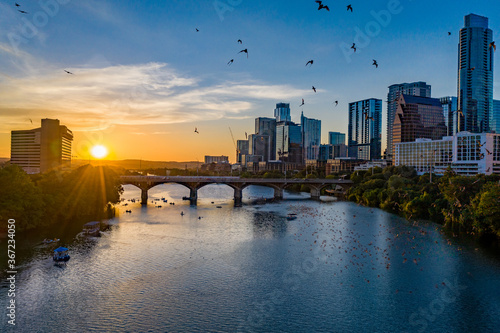 Obraz na płótnie Austin Texas Downtown Aerial w salonie
