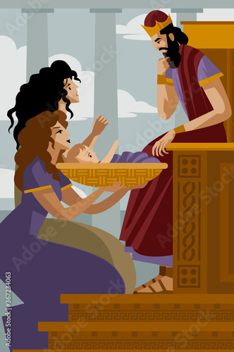 solomon king and two women dispute about a child