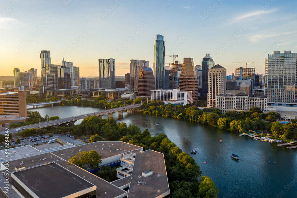 Obraz premium Austin Texas Downtown Aerial