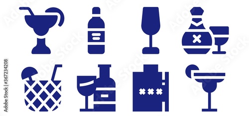 Modern Simple Set of liquor Vector filled Icons