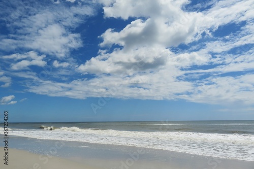 Beautiful ocean and sky view on Atlantic coast of North Florida