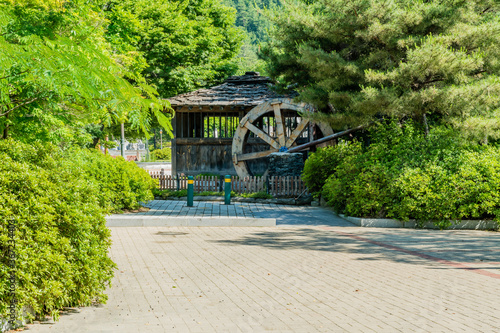 Old wooden water wheel