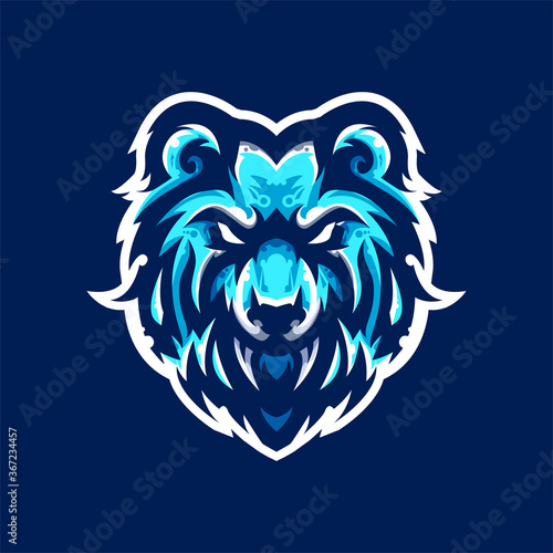 Bear e-sports team logo template