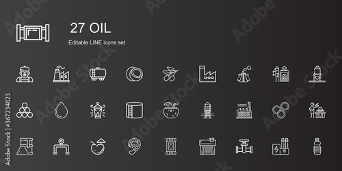 oil icons set