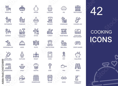 cooking icons set