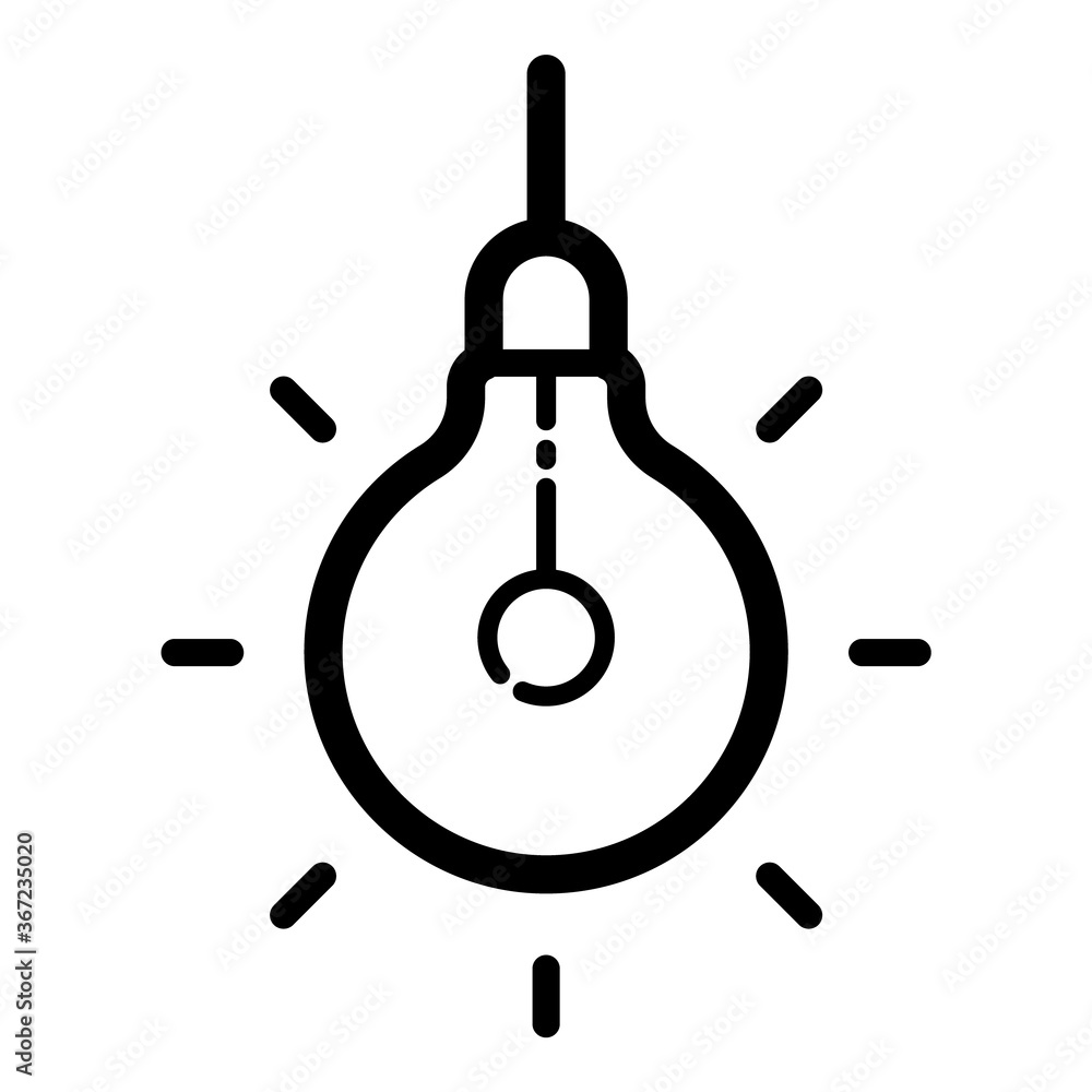 Lightbulb Lamp Interior Flat Icon Isolated On White Background Lightbulb Lamp Interior Flat Icon Isolated On White Background