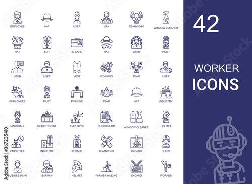 worker icons set