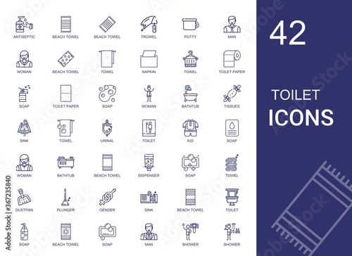 toilet icons set