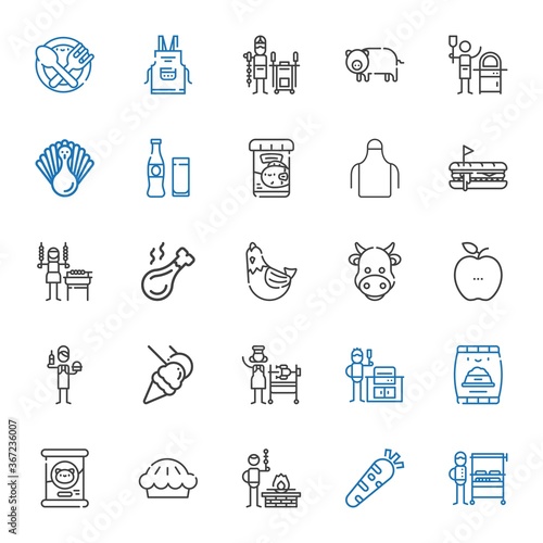 meat icons set