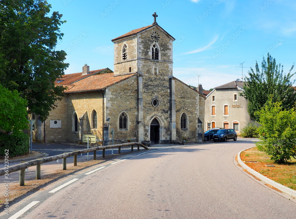 Eglise Domremy la Pucelle dans les Vosges, ville de naissance de Jeanne D'Arc