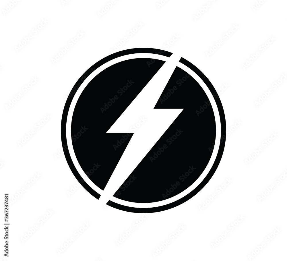 Lightning icon vector flat style Lightning icon vector flat style