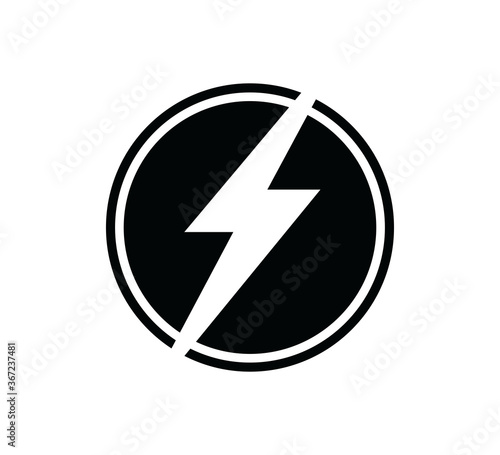 Lightning icon vector flat style