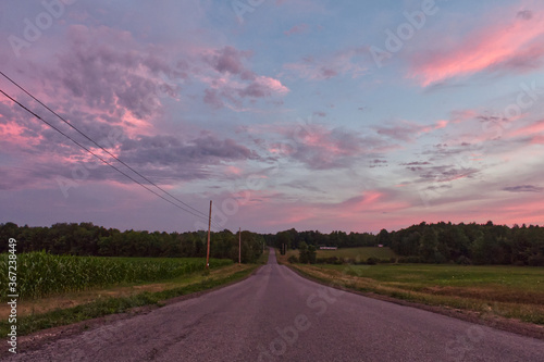 Sunset over the Road in the North