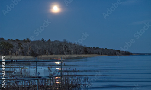 Moon over Wings Cove Marion MA
