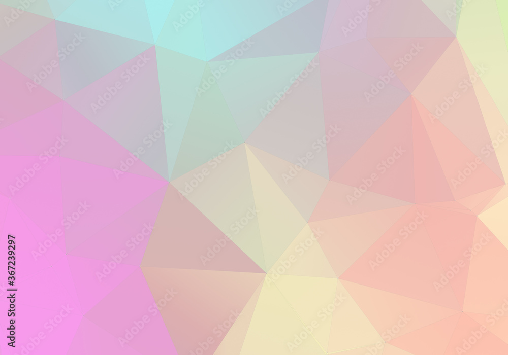 Abstract colorful triangle in pastel gradation background. 3D render triangles modern for background wallpaper and Business template.