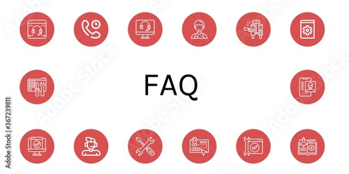 faq simple icons set