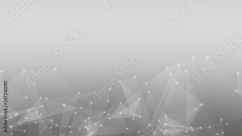 Abstract technology and science polygonal space low poly background Tone gray with connecting dots and lines. © MOMOSTOCK