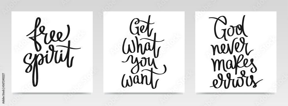 Fototapeta premium Inspirational quotes letter typography set illustration.