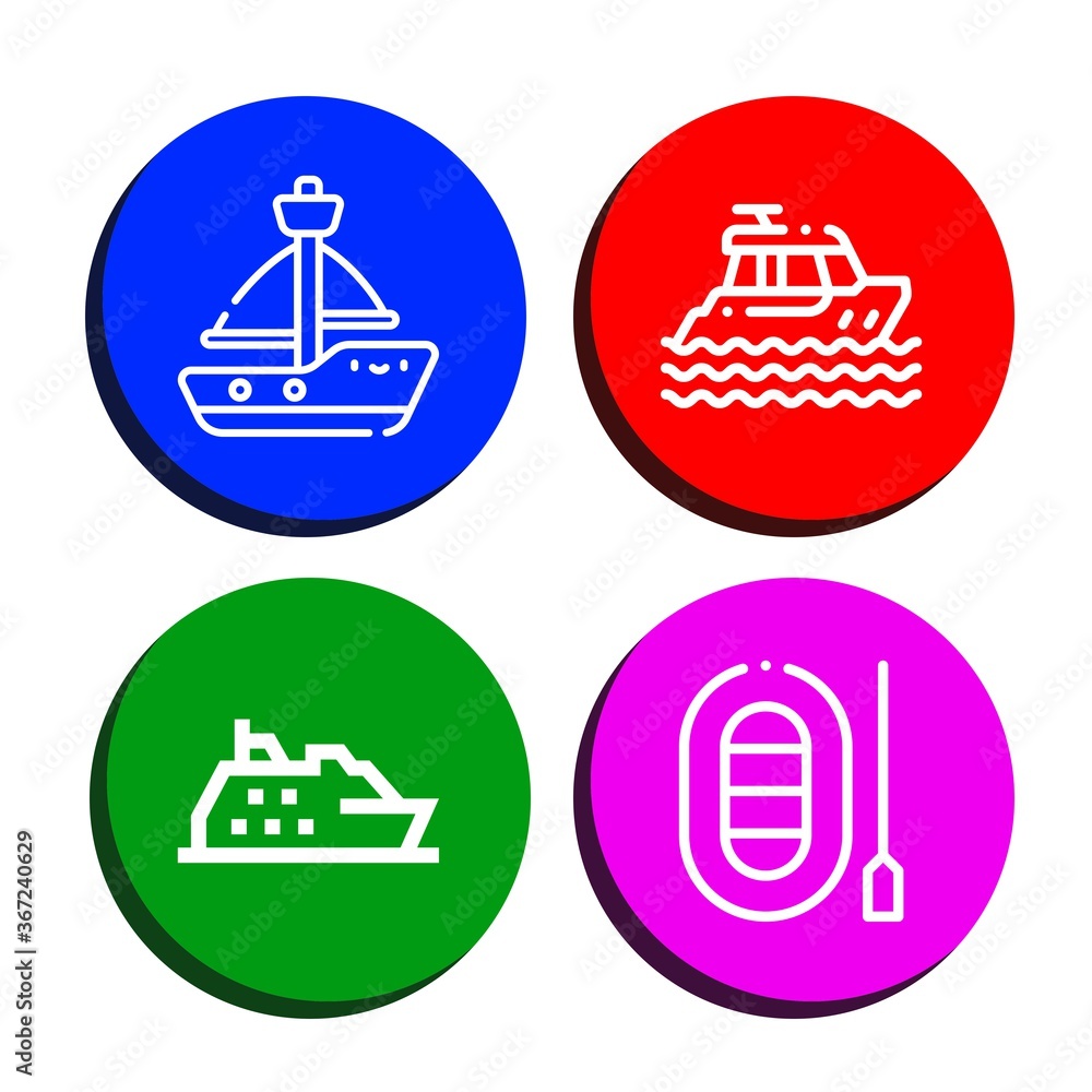 Set of yachting icons Set of yachting icons