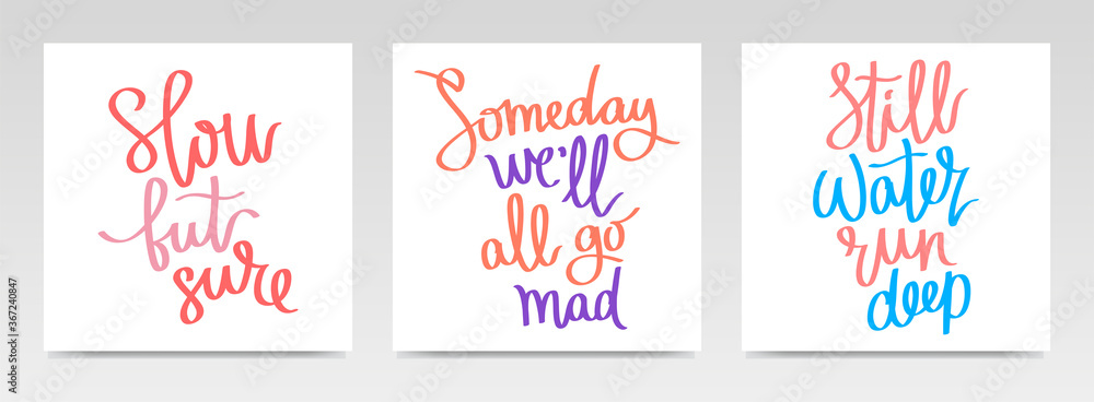 Fototapeta premium Inspirational quotes letter typography set illustration.