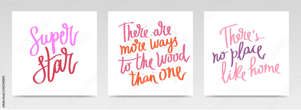 Inspirational quotes letter typography set illustration. Inspirational quotes letter typography set illustration.