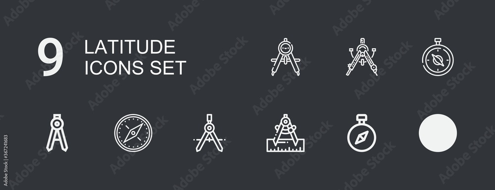 Editable 9 latitude icons for web and mobile