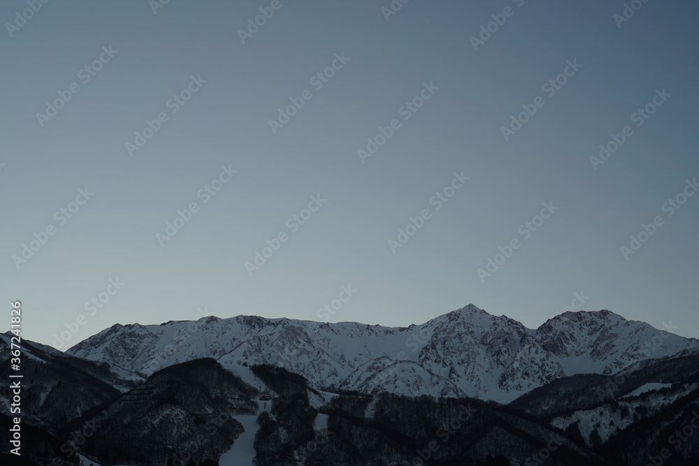 mountains in the snow