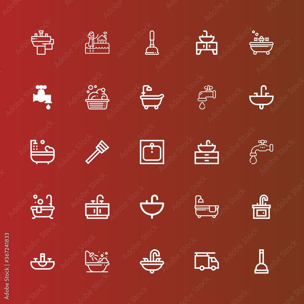 Editable 25 sink icons for web and mobile Editable 25 sink icons for web and mobile