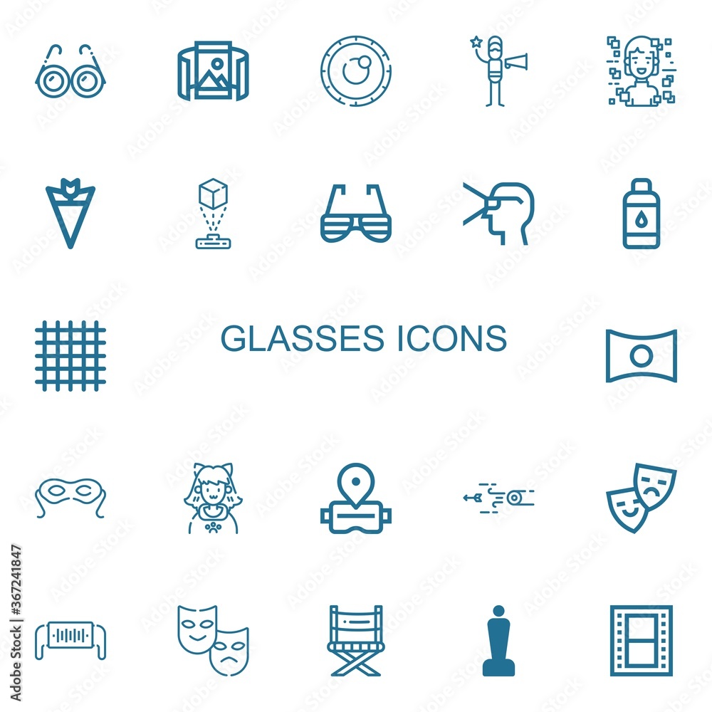 Editable 22 glasses icons for web and mobile Editable 22 glasses icons for web and mobile
