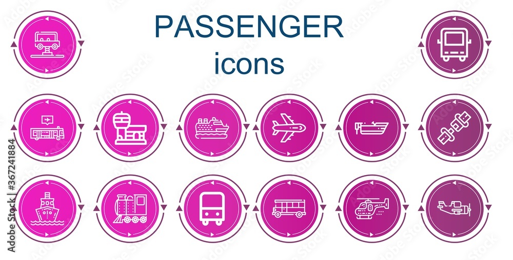 Editable 14 passenger icons for web and mobile Editable 14 passenger icons for web and mobile