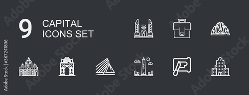 Editable 9 capital icons for web and mobile