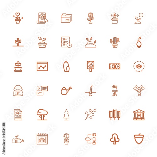 Editable 36 growth icons for web and mobile