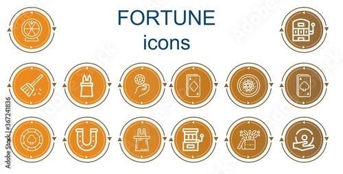 Editable 14 fortune icons for web and mobile