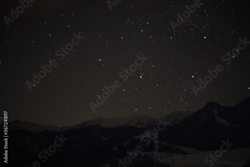 Stars and mountains in Hakuba, Nagano, Japan